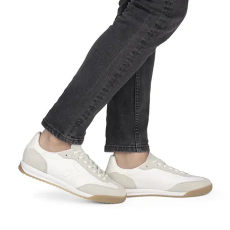 Rieker White and Grey Trendy Trainer|U400080