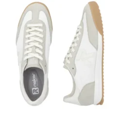 Rieker White and Grey Trendy Trainer|U400080