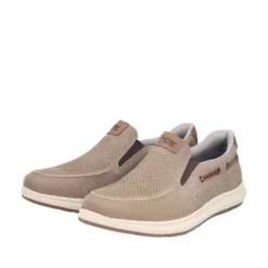 Rieker Wide Fit Taupe Comfort Slip On|1696864