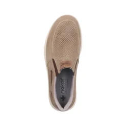 Rieker Wide Fit Taupe Comfort Slip On|1696864