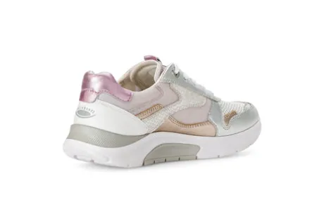 Rolling Soft Metallic Leather and Fabric Trainer|8692553