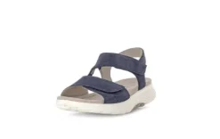 Rolling Soft Navy Wedge Suede Sandal|8681536