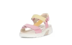Rolling Soft Pink and Yellow Wedge Sandal|8683359