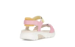 Rolling Soft Pink and Yellow Wedge Sandal|8683359