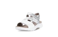 Rolling Soft White and Silver Mini Wedge Sandal|8681351