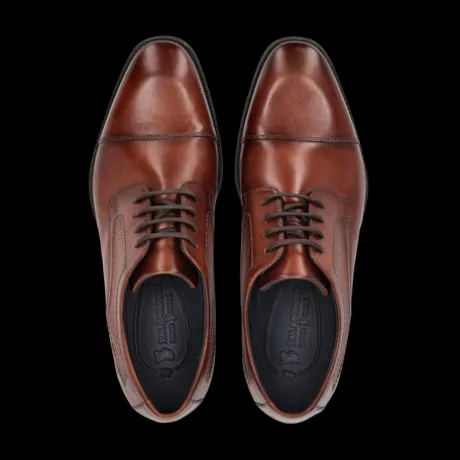Salamander Cognac Leather Lace-Up Business Shoe|E11AUU0263