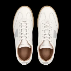 Salamander White and Silver Leather Trainer|F31ARN0320