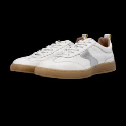 Salamander White and Silver Leather Trainer|F31ARN0320