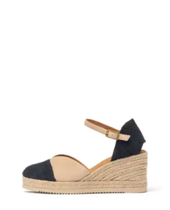 Unisa Black and Skin Wedge Espadrille|CECHBK