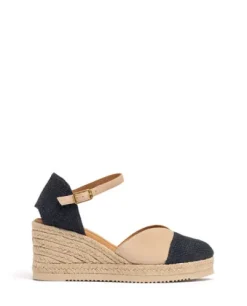 Unisa Black and Skin Wedge Espadrille|CECHBK