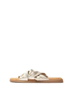 Unisa Gold Flat Sandal|CAMBYG