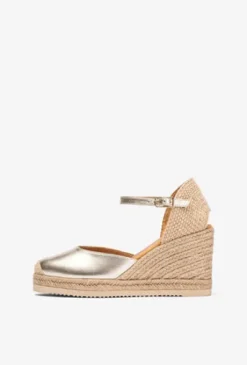 Unisa Gold Leather Espadrille|CASTIL26G