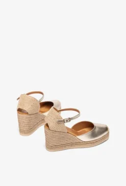 Unisa Gold Leather Espadrille|CASTIL26G