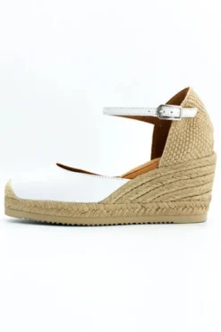 Unisa White Leather Espadrille|CACE26W