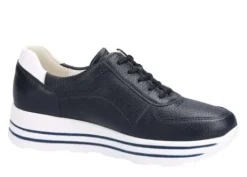 Waldlaufer Navy and White Mini Wedge Trainer|758009194H
