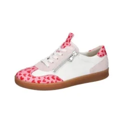 Waldlaufer Wide Fit White and Pink Trainer|704002264