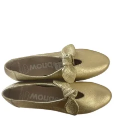 Wonders Gold Grain leather Wedge Slip On|C33159P