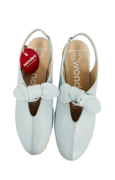 Wonders Light Blue Wedge Sling Back|C33315A