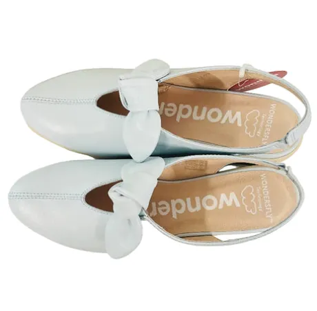 Wonders Light Blue Wedge Sling Back|C33315A