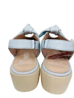Wonders Light Blue Wedge Sling Back|C33315A