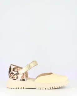 WondersBeige and Leo Print Wedge Sandal|A4412V